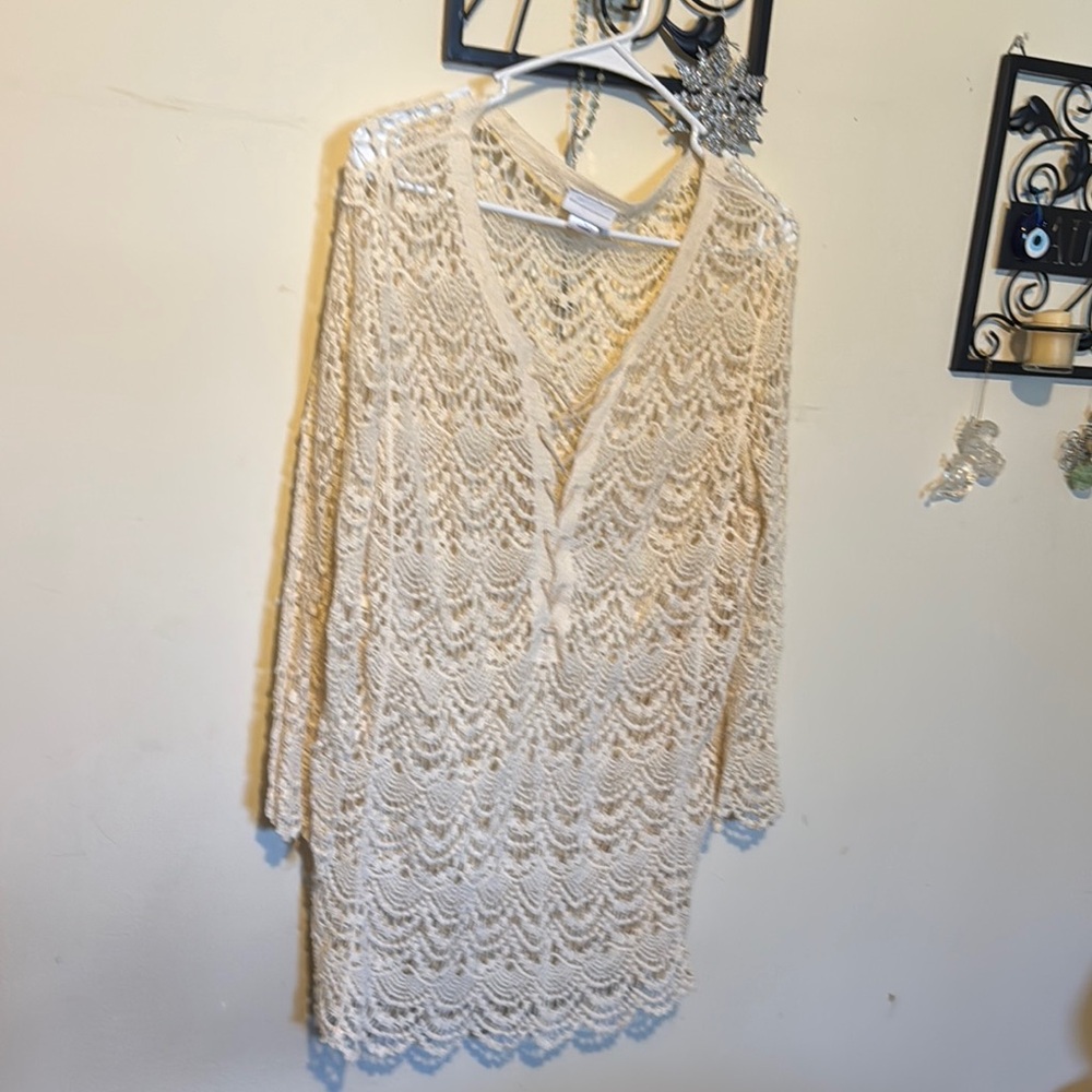 Cream Crochet Cover-Up